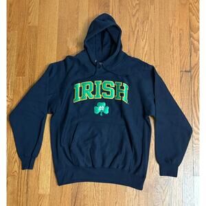 Notre Dame Fighting Irish Hoodie MV Sport Pro-Weave Navy Blue Embroidered Size M